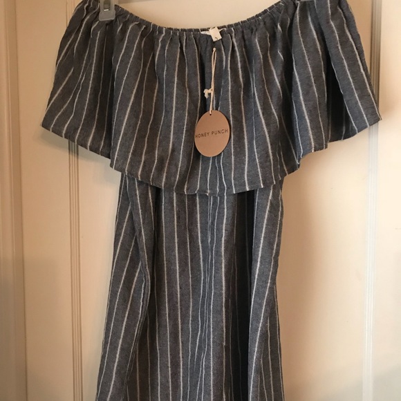 NWT size M Honey Punch chambray dress - Picture 4 of 5